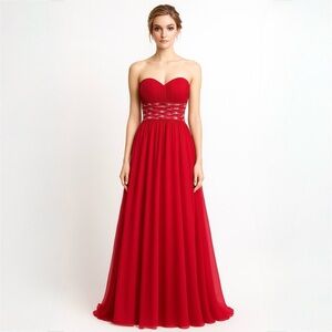 Camille Strapless Jeweled Prom Dress